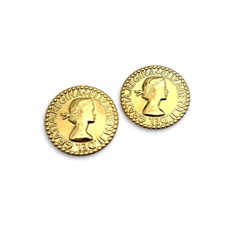 σκουλαρίκια Elizabeth Coin χρυσά ατσάλι