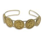 Elizabeth Coin choker ατσάλι με χρυσές coins
