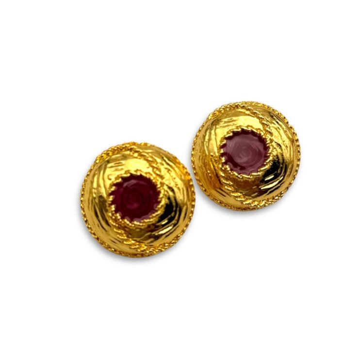 marquise red – ατσάλινα σκουλαρίκια με χρυσή βάση και κόκκινη πέτρα