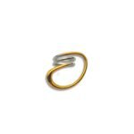 two tone stainless steel ring with circular sculptural design