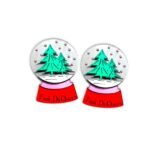 Snowglobe Magic σκουλαρίκια plexiglass με Swarovski