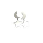 silver moonstar σκουλαρίκια ατσάλι φεγγάρι αστέρι