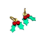 hollyberry charm σκουλαρίκια plexiglass γκι ατσάλι