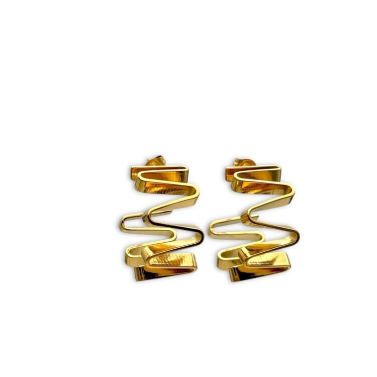 zig gold χρυσά abstract σκουλαρίκια