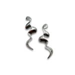 melted serpent silver sculptural earrings