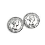 Ατσάλινα σκουλαρίκια Elizabeth Coin Silver με νόμισμα