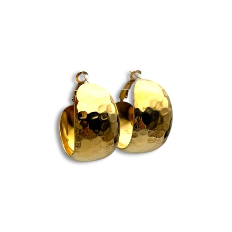 Χρυσά ατσάλινα σκουλαρίκια κρίκοι Crush Gold Hoops