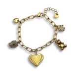 Ατσάλινο χρυσό βραχιόλι No Rules Gold με charms
