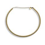 Ατσάλινο χρυσό κολιέ με μπίλιες Golden Beads Necklace