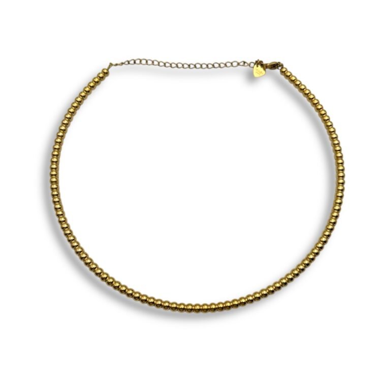 Ατσάλινο χρυσό κολιέ με μπίλιες Golden Beads Necklace