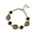 Ατσάλινο βραχιόλι με μαύρες και smoky πέτρες Midnight Stones Bracelet