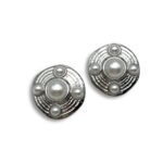 Σκουλαρίκια Luna Pearl Silver με πέρλες και ασημί ατσάλι