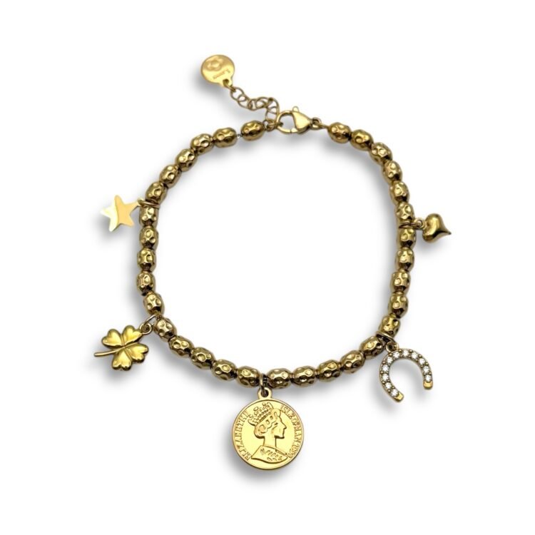 Lucky Icons Bracelet – Ατσάλινο βραχιόλι με σύμβολα τύχης