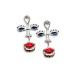 Mirage Face Silver Earrings surreal ασημί σκουλαρίκια πρόσωπο