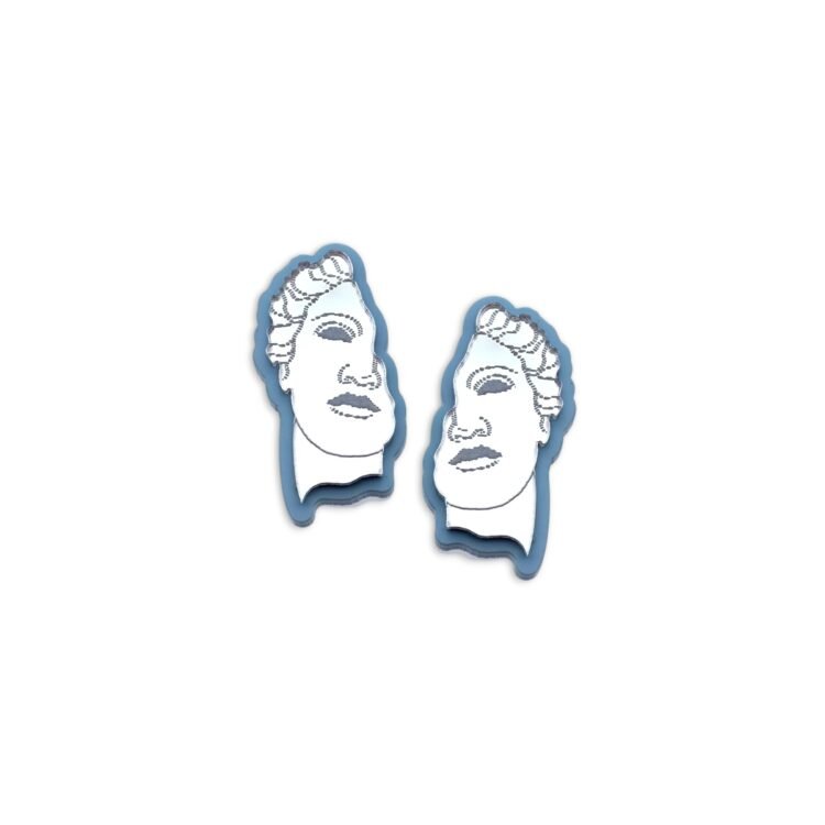 χειροποίητα σκουλαρίκια προτομή Marble Muse