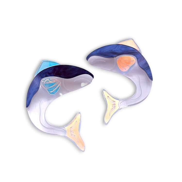 Moonwave Whale Earrings σκουλαρίκια φάλαινες από plexiglass