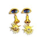 Helios Eye Earrings χρυσά σκουλαρίκια μάτι ήλιος