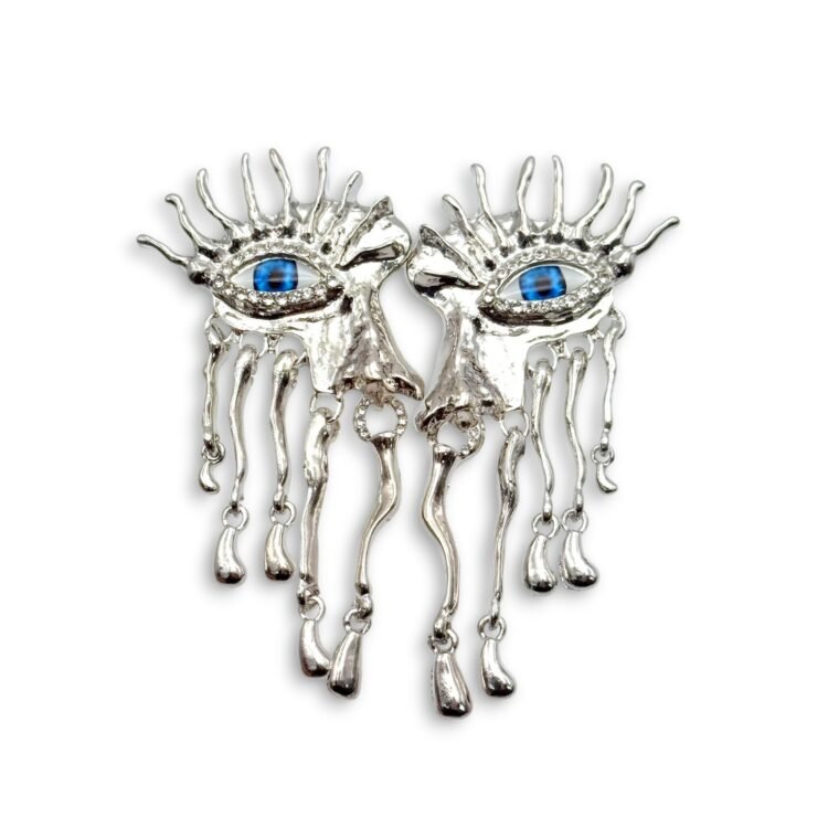 Medusa Tears Silver Earrings surreal silver earrings