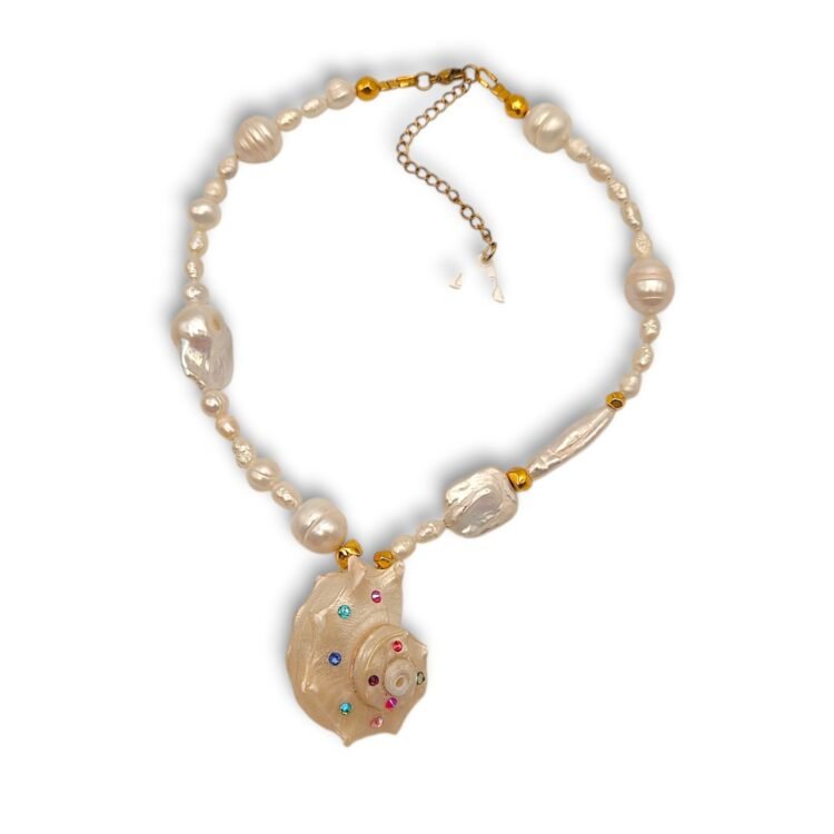 Lost Atlantis Necklace shell and pearl necklace