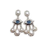 Euphoria Eye Silver Earrings ασημί σκουλαρίκια μάτι