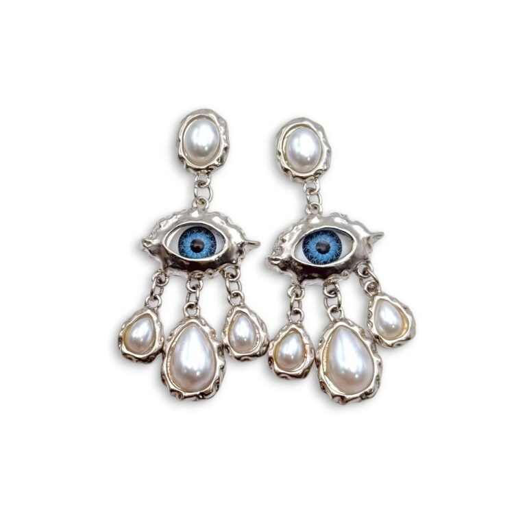Euphoria Eye Silver Earrings ασημί σκουλαρίκια μάτι