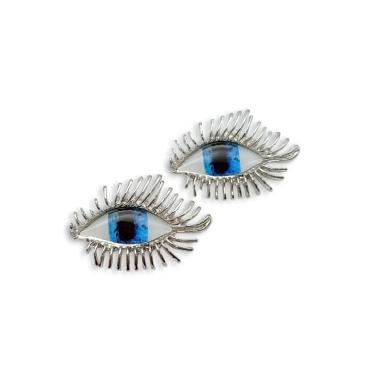 Moonveil Eye Earrings ασημί σκουλαρίκια μάτι
