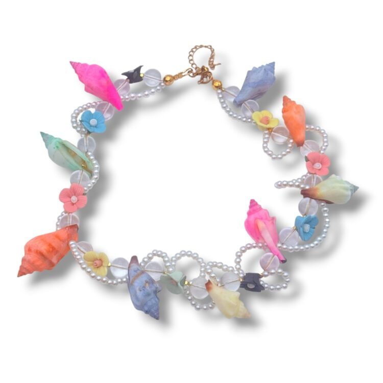 Lorely Necklace χειροποίητο κολιέ με κοχύλια και πέρλες