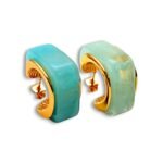 Riviera Hoops Mint mint χρυσά hoop σκουλαρίκια