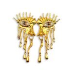 Medusa Tears Gold Earrings statement χρυσά σκουλαρίκια μάτι