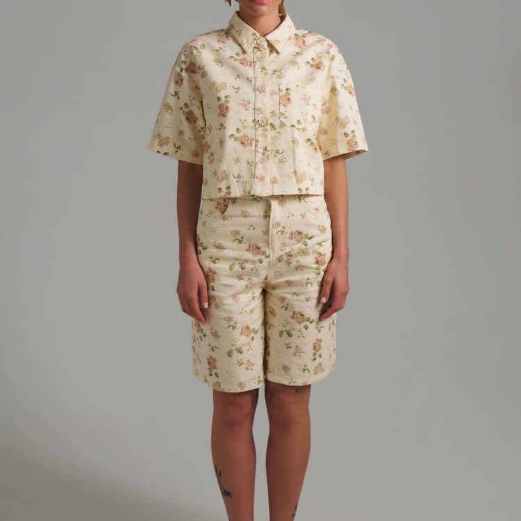 Camélia Set γυναικείο σετ τύπου denim με vintage floral print