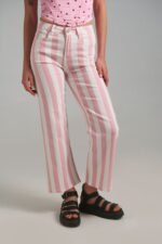 Candy Stripe Pants ροζ ριγέ παντελόνα