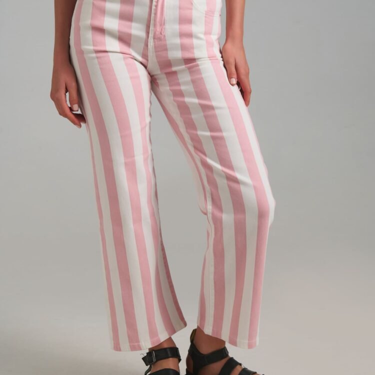 Candy Stripe Pants ροζ ριγέ παντελόνα