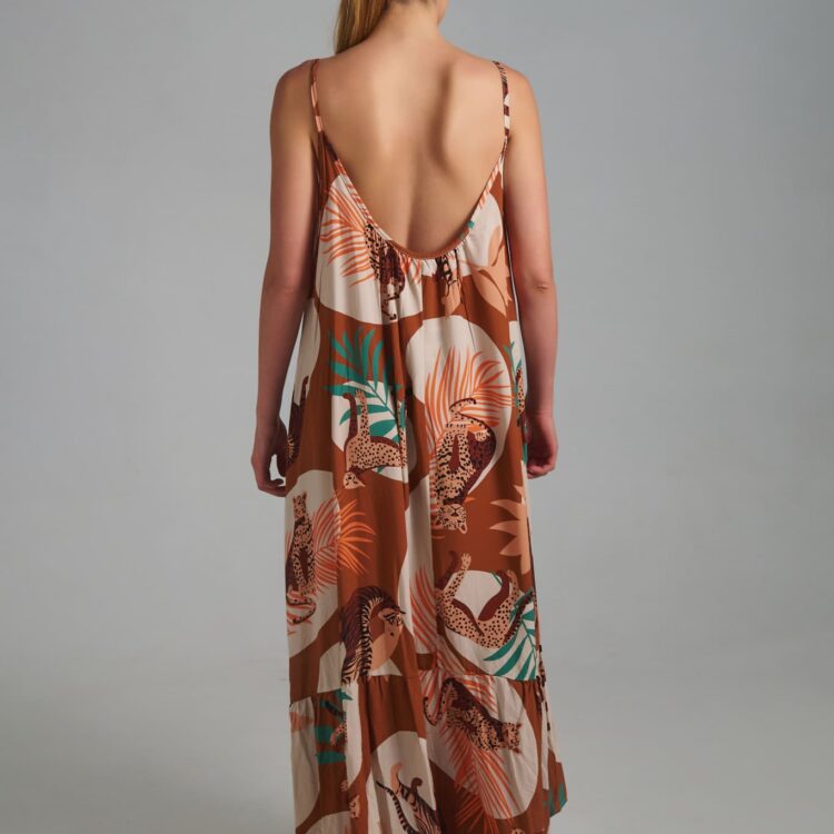 Savanna Soul maxi φόρεμα με tropical safari print