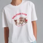 Maltese Club Tee oversized λευκό t-shirt με dog print