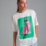 Pink Leopard Tee oversized white leopard t-shirt