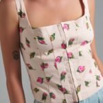 Rosebud Corset Top floral corset με τριαντάφυλλα
