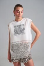 Ramones Lace Top oversized rock μπλούζα με δαντέλα