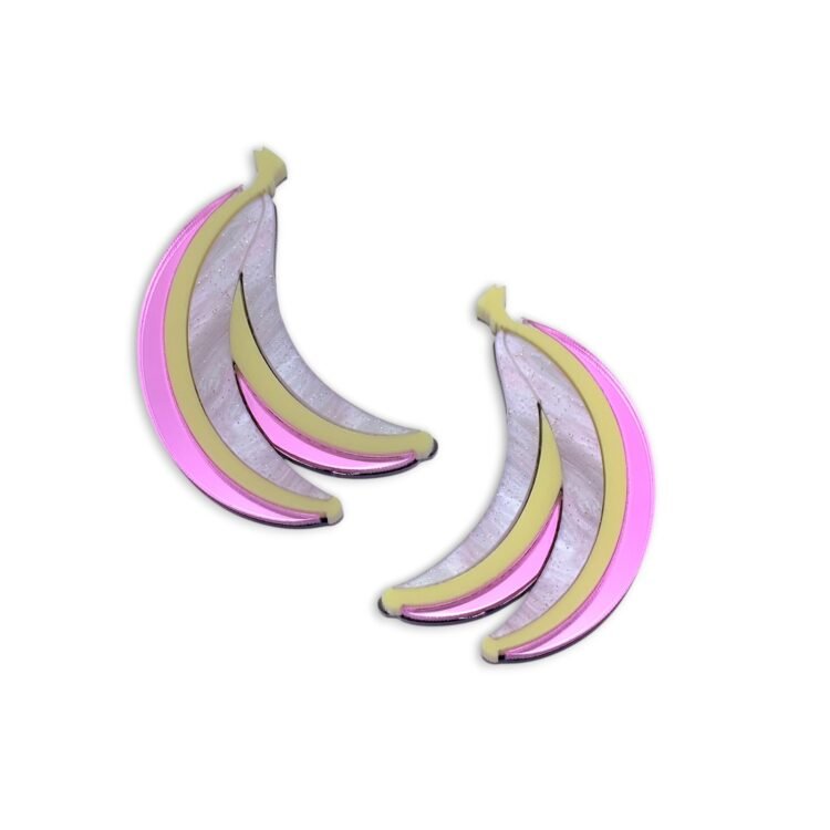 Banana Fantasy Earrings σκουλαρίκια μπανάνα από plexiglass
