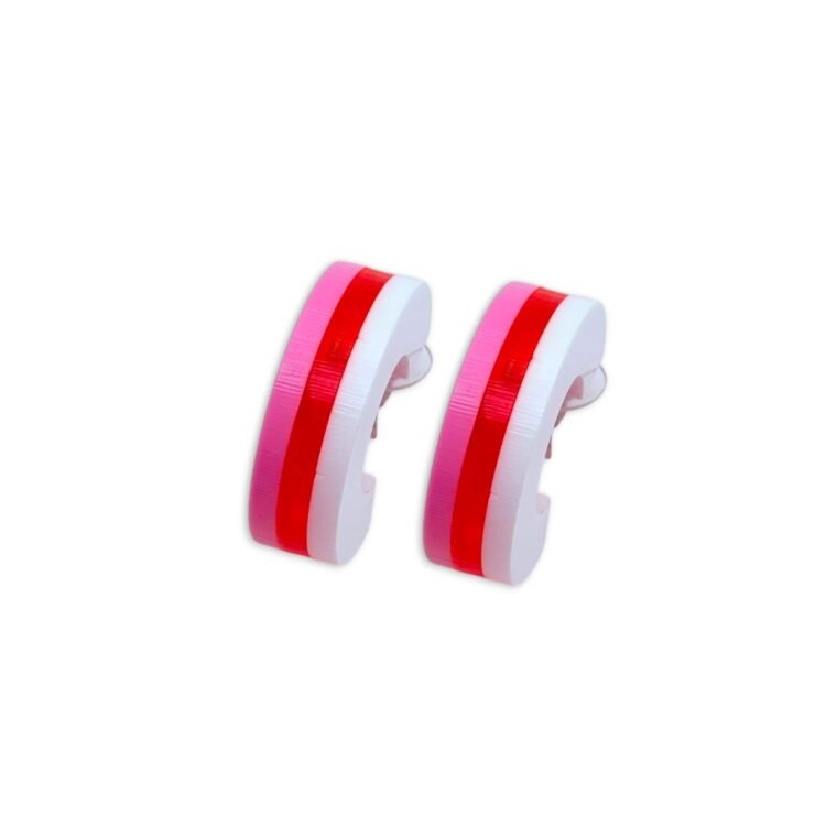 τρίχρωμα σκουλαρίκια κρίκοι Bubble Hoops Taffy από plexiglass