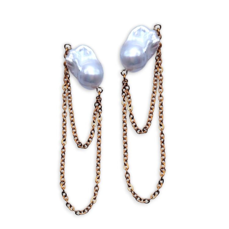 Cyclades Pearl Earrings σκουλαρίκια με baroque πέρλες
