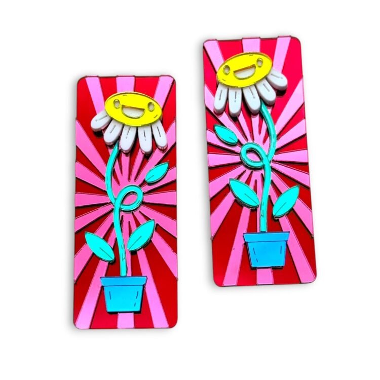 Electric Daisy Earrings neon λουλούδια από plexiglass