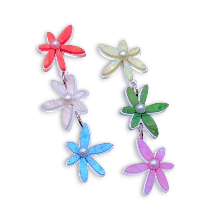 Ophelia Earrings floral σκουλαρίκια από plexiglass