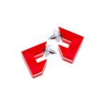 red pink white hoop earrings