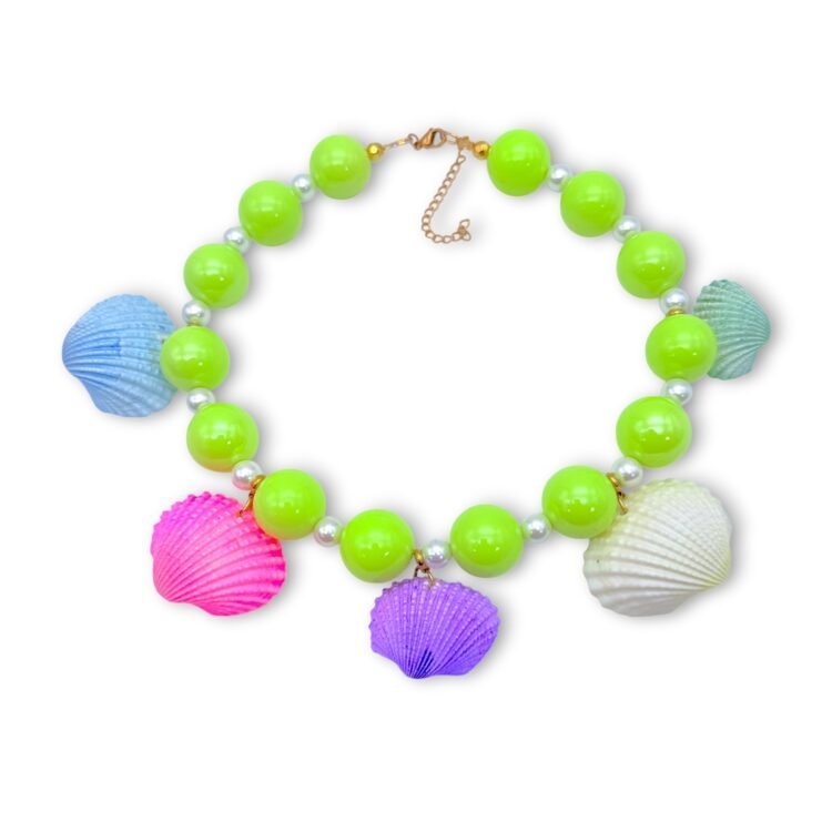 Neon Seashell Necklace κολιέ με φυσικά κοχύλια