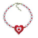 statement pearl heart necklace
