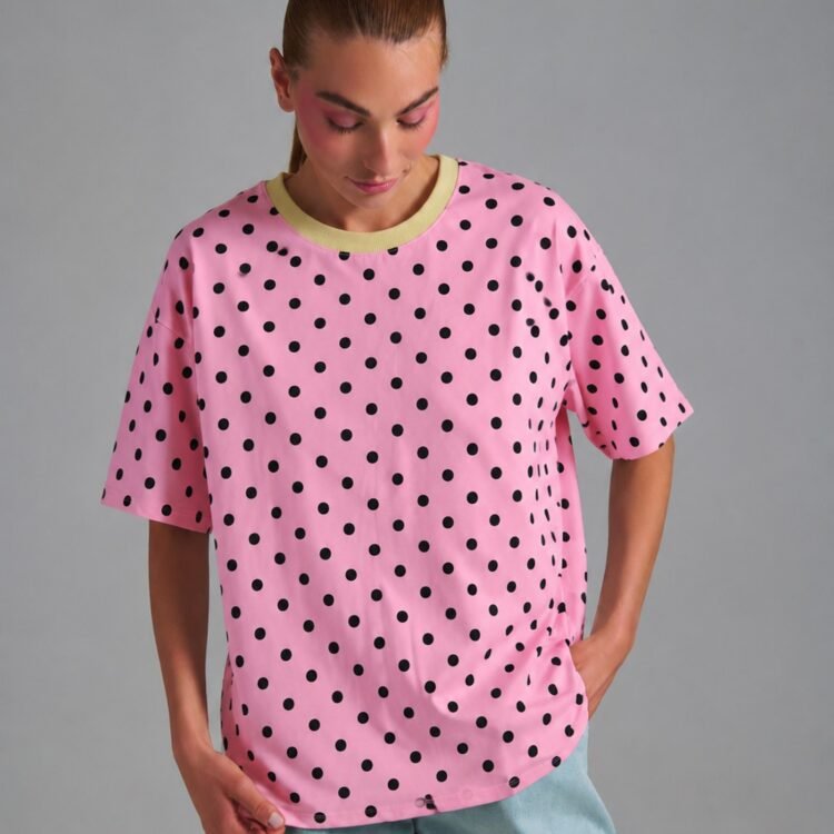 Pink Polka Blouse – Pink Polka Dot Blouse