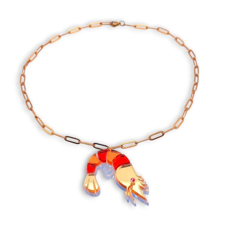 Salty Shrimp Necklace κολιέ με γαρίδα από plexiglass