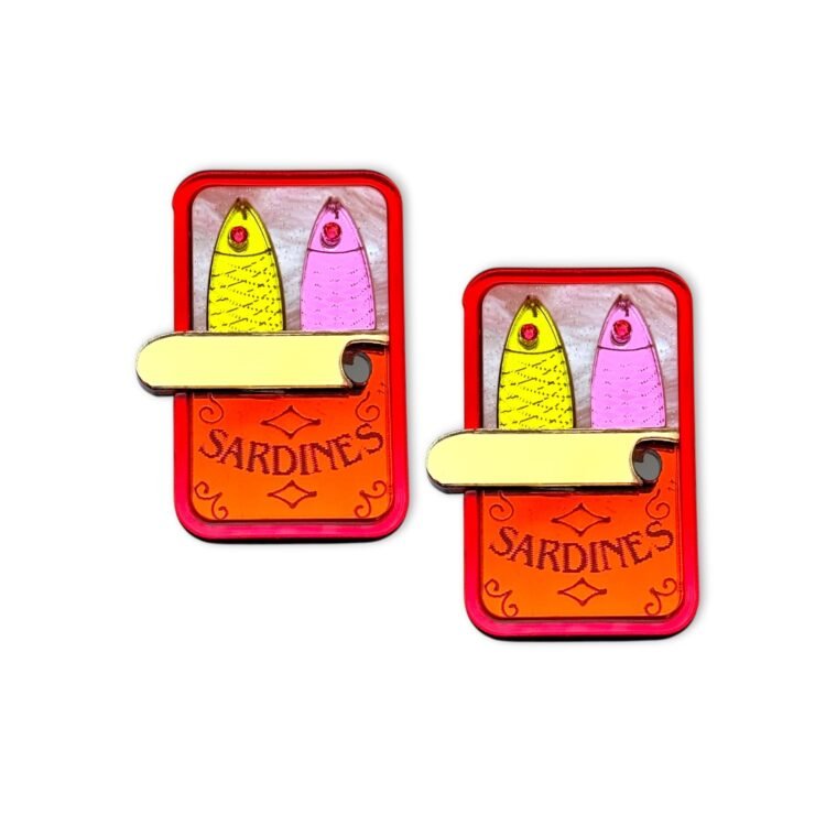 Sardines Earrings χειροποίητα σκουλαρίκια σαρδέλες από plexiglass