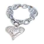 silver layered heart necklace