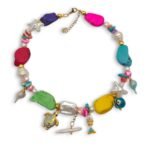 Tropical Treasure Necklace με πολύχρωμες πέτρες και θαλασσινά charms